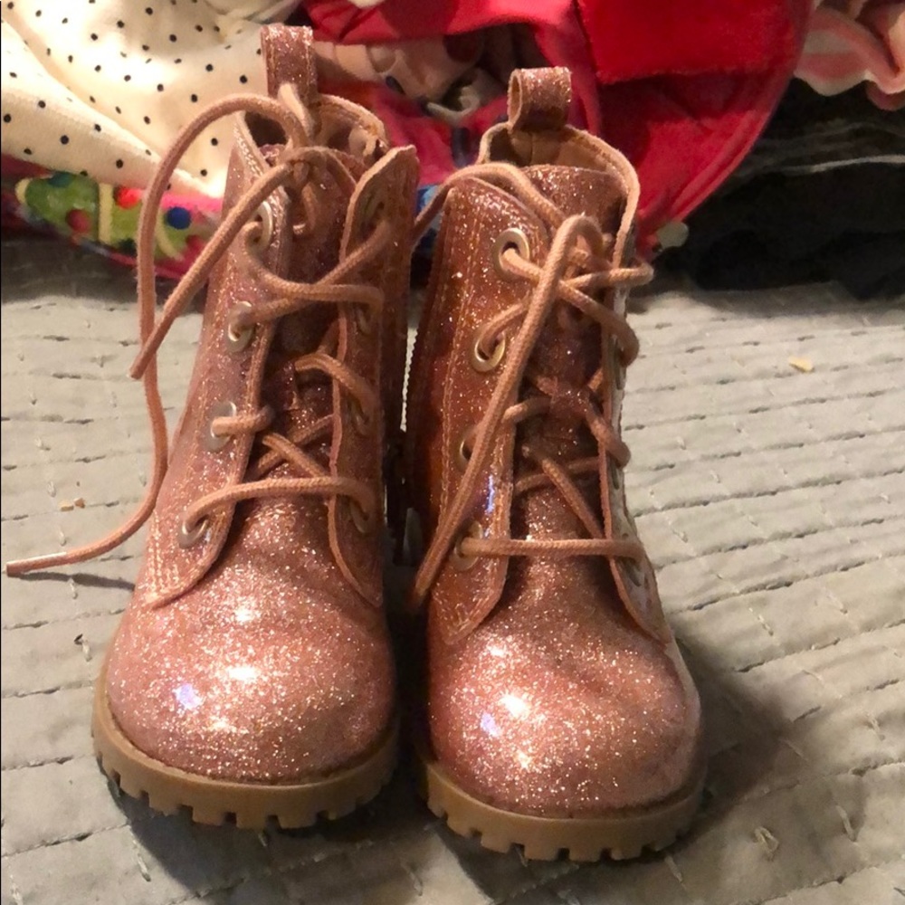Glitter combat boots